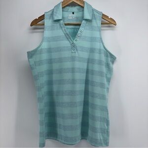 Nike‎ Golf Performance Women XL Dri-Fit  Sleeveless Polo Shirt Collar Button Up